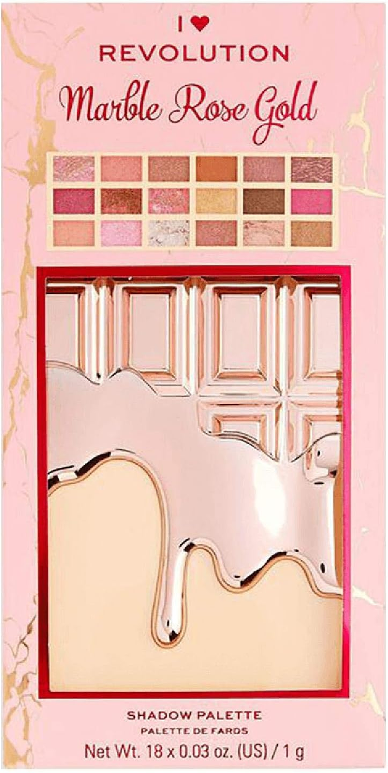 I Heart Revolution Marble Rose Gold Chocolate Palette - Chocolate Orange image number 2
