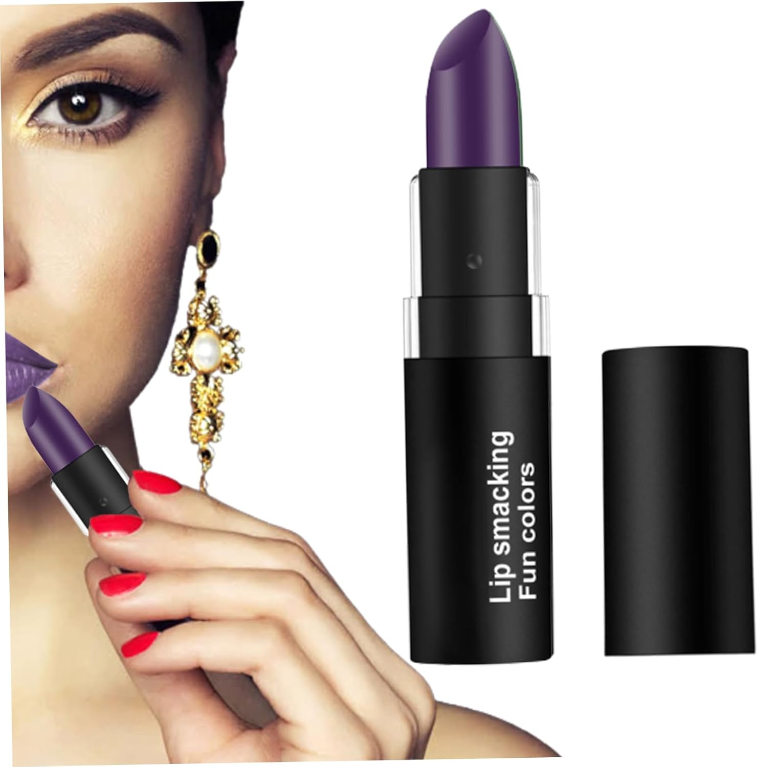 Lip Stick, Matte Lipstick Waterproof Long Lasting Velvet Lipstick Non-Stick Cup Not Fade Lip Portable Moisturizing Lipsticks Gloss for Halloween Themed Makeup Olive Green