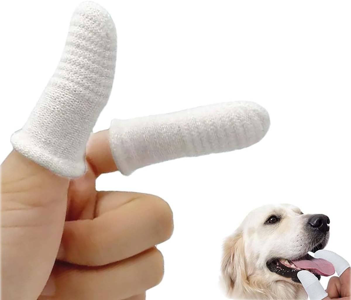 Pack of 6 Pet Finger Toothbrush, Dog Toothbrush, Reusable, Finger Cots Dog Dental Care Made of Knitted Fabric, Anti-Plaque Finger Dog, Efficient and Clean Pet Toothbrush image number 6