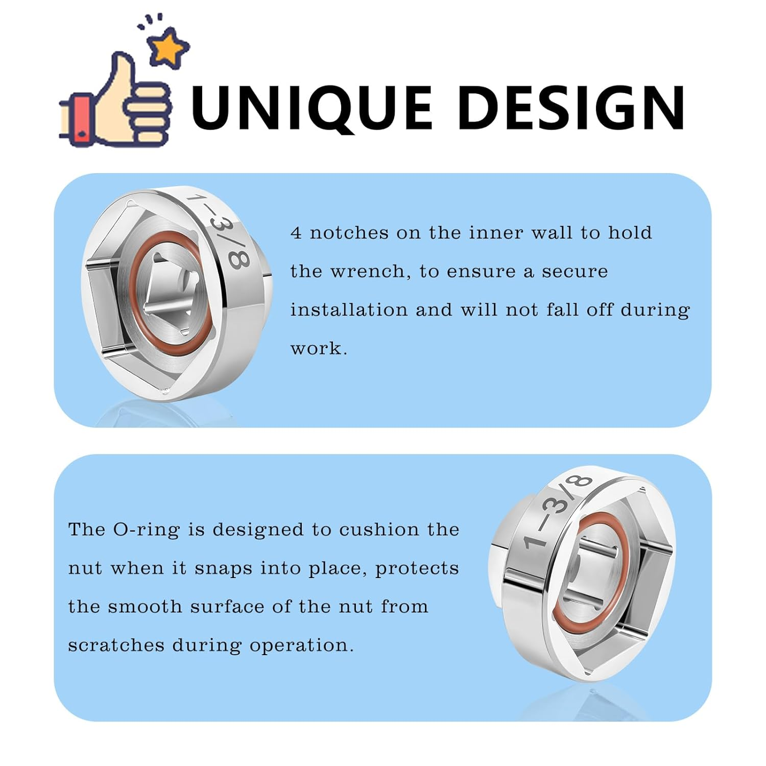 Fork Cap Nut Socket for Harley Big Twin and Sportster Models, Fits 1-3/8 Inch (35Mm) Hex Fork Cap Nuts, Motorcycle Maintenance Tools