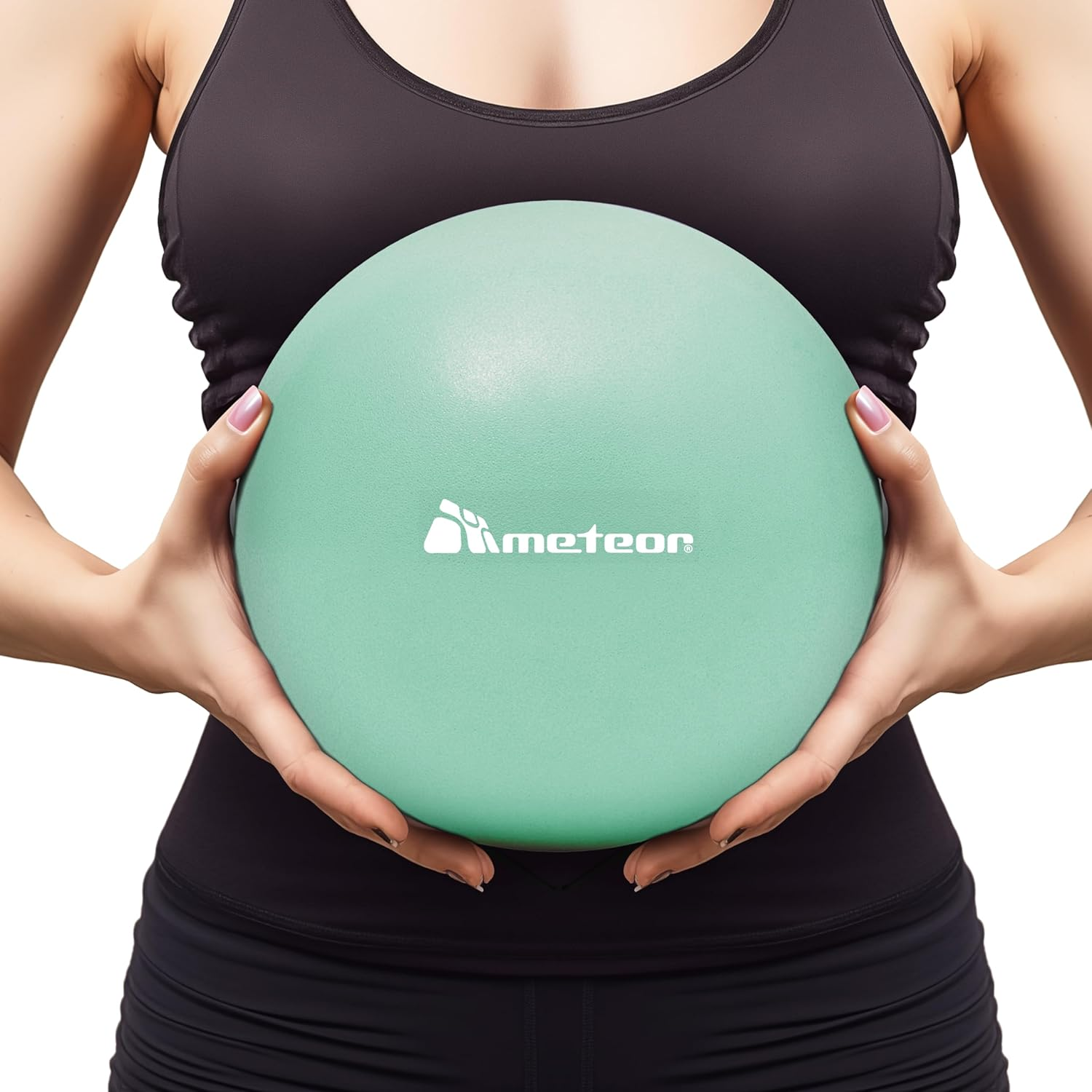 Meteor Mini Anti-Burst Pilates Ball (25Cm) - Small Swiss Ball, Exercise Ball, Fitness Ball, Barre Ball - Ideal for Yoga, Pilates, Physiotherapy, Posture & Relaxation - Green image number 6
