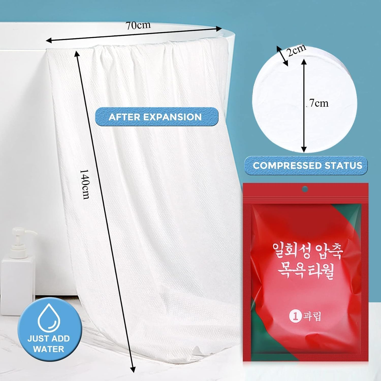 30 Pack Compressed Bath Towels 140X70Cm - 100% Cotton Expandable to Bath Sheet, Fast-Drying Travel Towel for Beach, Camping, Gym Australia (30) image number 2