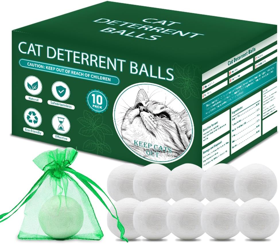 10 Packs Kreezypets Cat Deterrent Balls, Safe, Non-Toxic, and Effective Repellent for Cats - Prevent Furniture Scratching & Unwanted Behaviors - Eco-Friendly Design image number 1