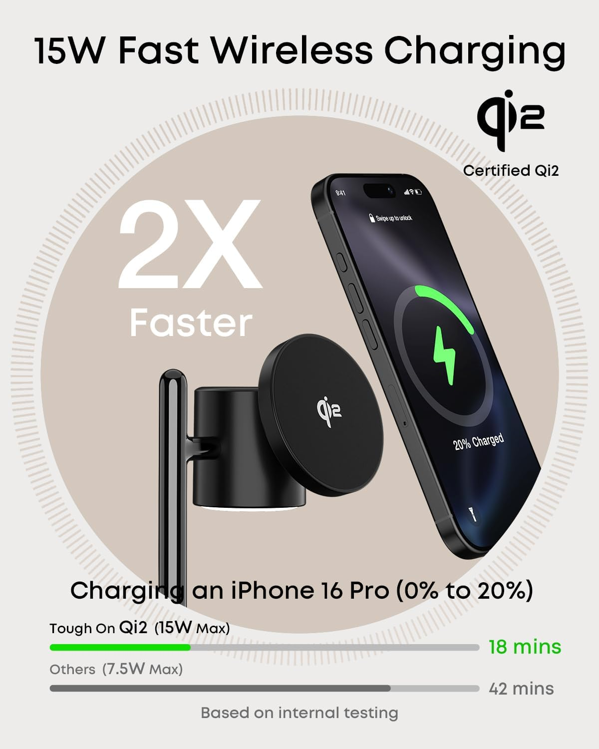 TOUGH on Magmore 4 in 1 Wireless Charger, Qi2 Certified 15W Fast Charging Station with Dimmable Night Light, Magsafe-Compatible Stand for Iphone 17/16/15, Apple Watch, Airpods, Samsung Galaxy Devices