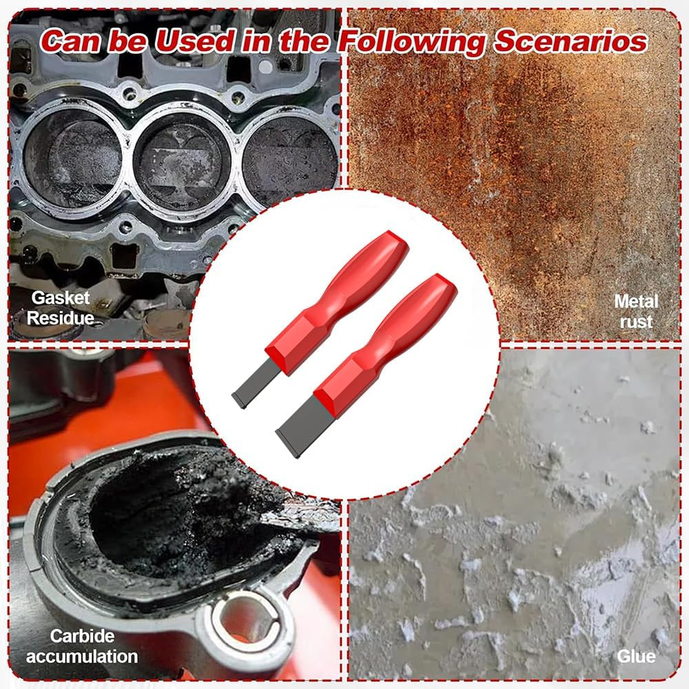 2PCS Carbide Scraper, 1-1/4 Inch and 5/8 Inch Carbide Scraper Set, Gasket Scraper for Metal and Automotive, Super Gasket Scraper Tool with Tungsten Tip image number 1