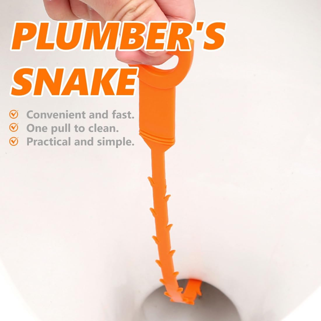 OUDQFCJ 4 Pieces 25 Inch Drain Cleaner Spiral Reusable Pipe Cleaning Spiral 64 Cm Drain Cleaner Sticks Drain Cleaning Hooks image number 3