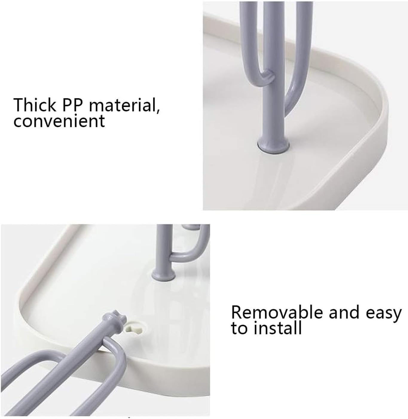 Baby Bottle Drying Rack with Tray, Creative Tree Branch Baby Bottle Dryer Holder,Tabletop Bottle Rack, Suitable for Bottle, Nipple, Cup, Pump Parts and Accessories (White) image number 2