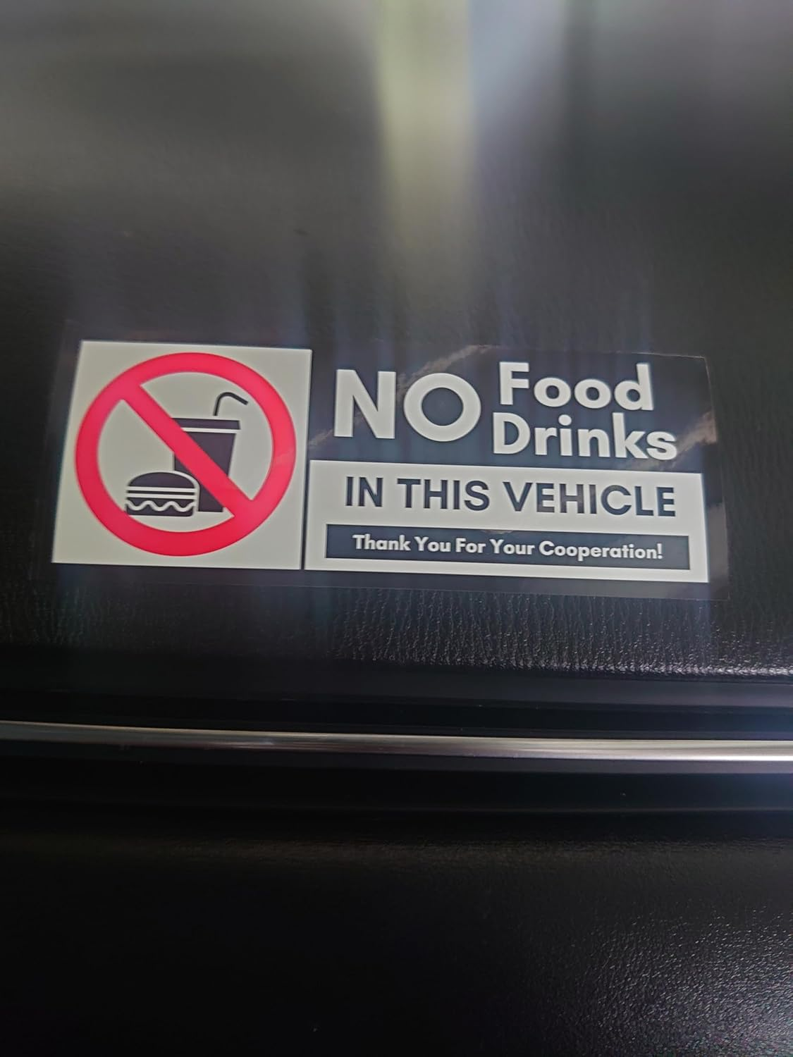 No Food or Drink Allowed Vinyl Sticker Sign, 10 Pack No Food or Drink Allowed in This Vehicle, 2X5In Premium Self Adhesive Vinyl Decal UV Weatherproof Waterproof Warning Signs for Cars and Vehicles image number 4
