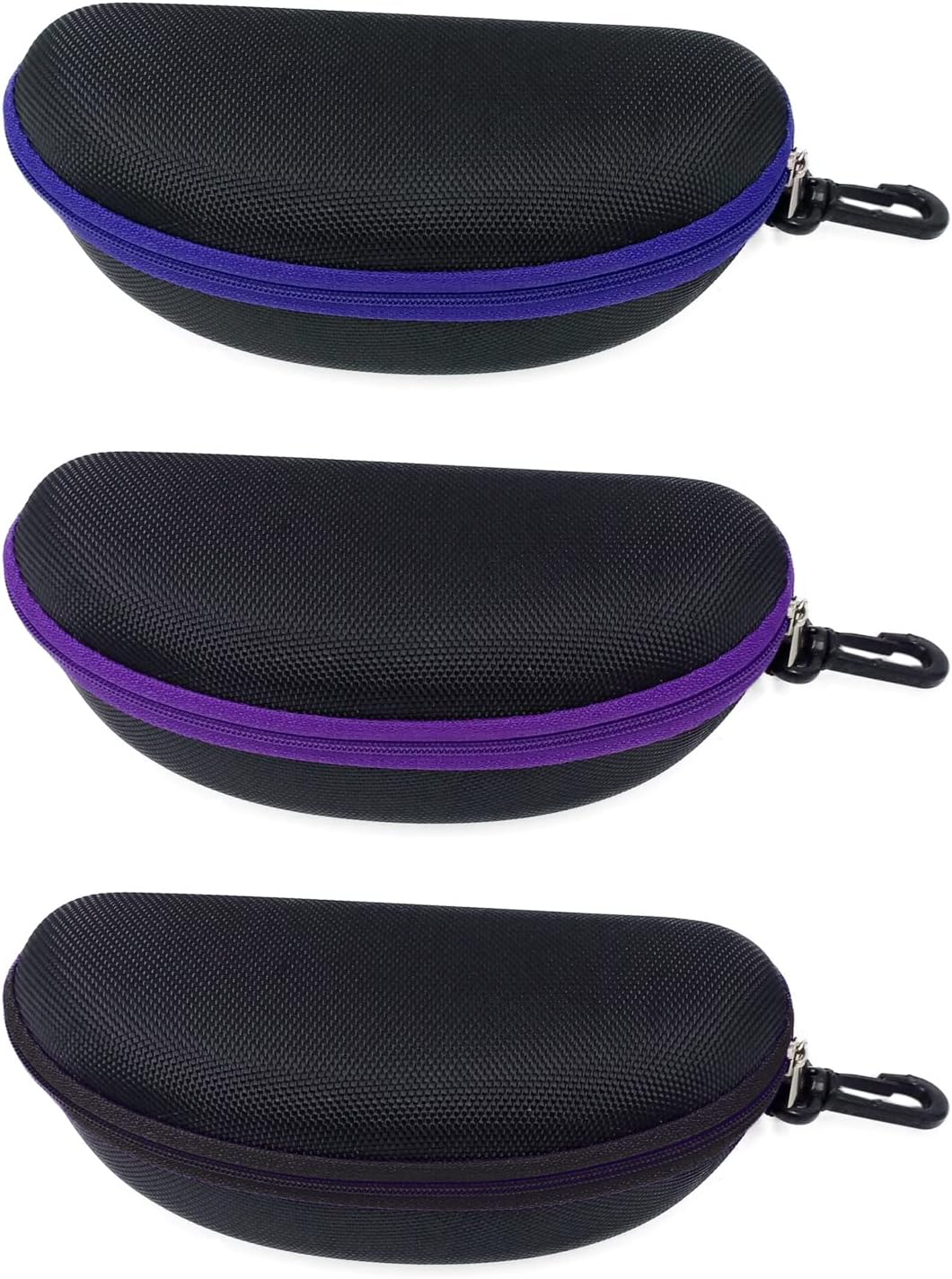 CENZICOM Sunglasses Case，Men Women Portable Travel Zipper Eyeglasses Case,Set of 3