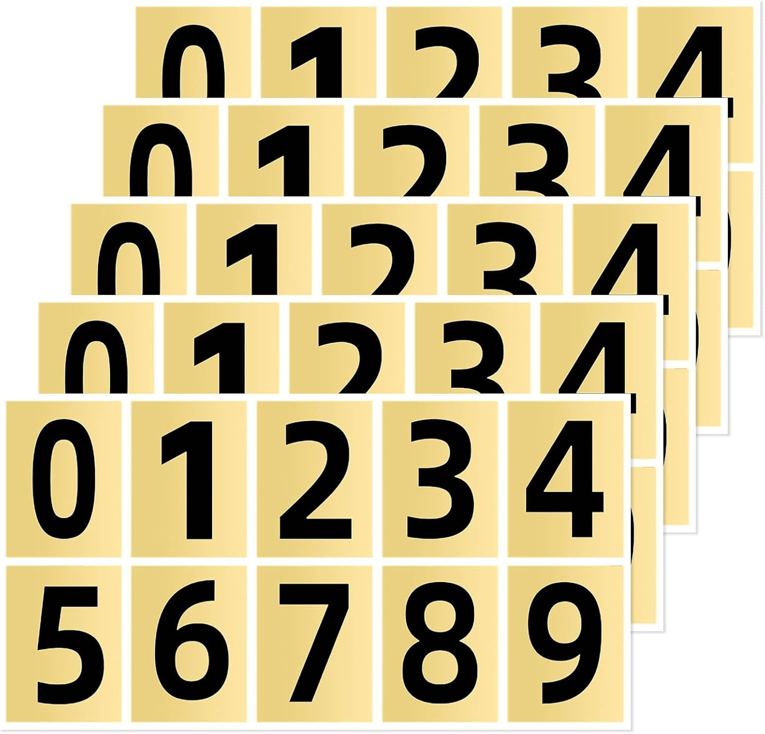 Pack of 50 High-Quality Number Stickers for Letterbox and Wheelie Bin Stickers - Weatherproof, Reflective, Strong Adhesive - 10 X 5 Cm - Numbers 0-9 - Black