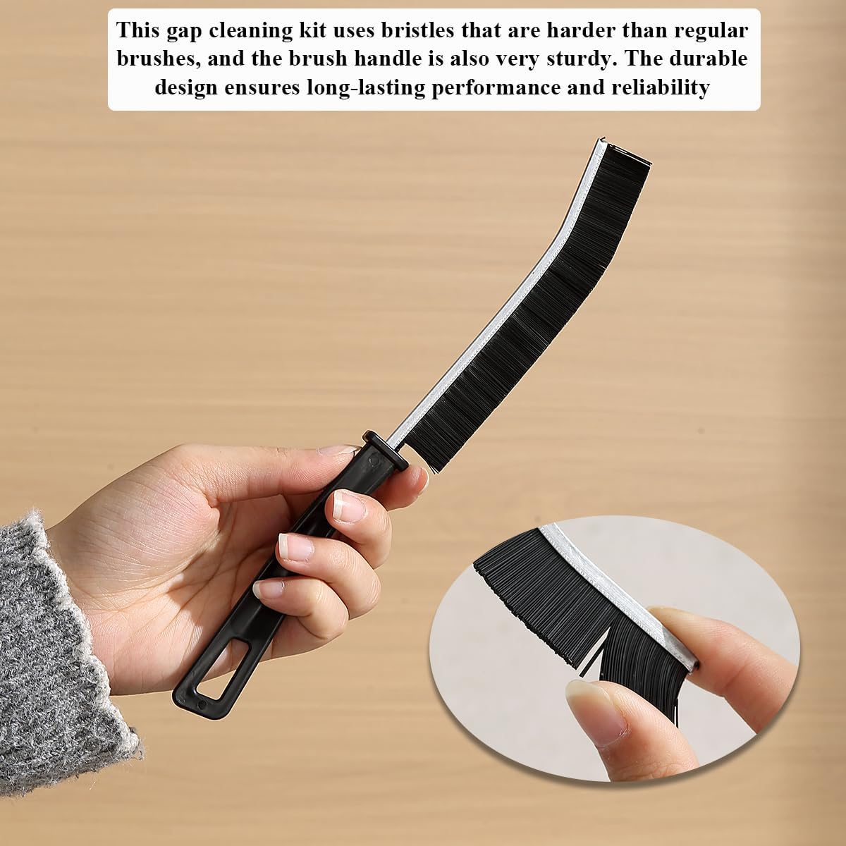Berglandrt Black Crevice Cleaning Brush Set of 3, New Multifunctional Cleaning Brush Tool, Bathroom Gap Brush for Home, Kitchen, Bathroom, Window, Vehicle. image number 2