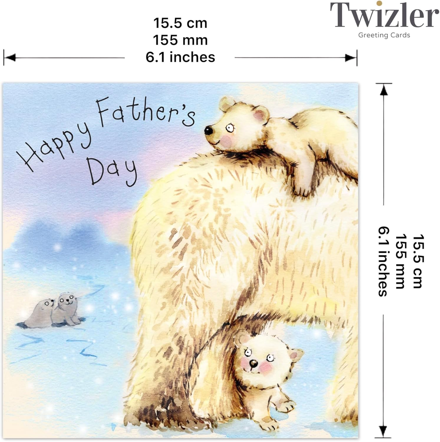 Twizler Father'S Day Card Dad Polar Bear - Father Day Card from Daughter or Son image number 4