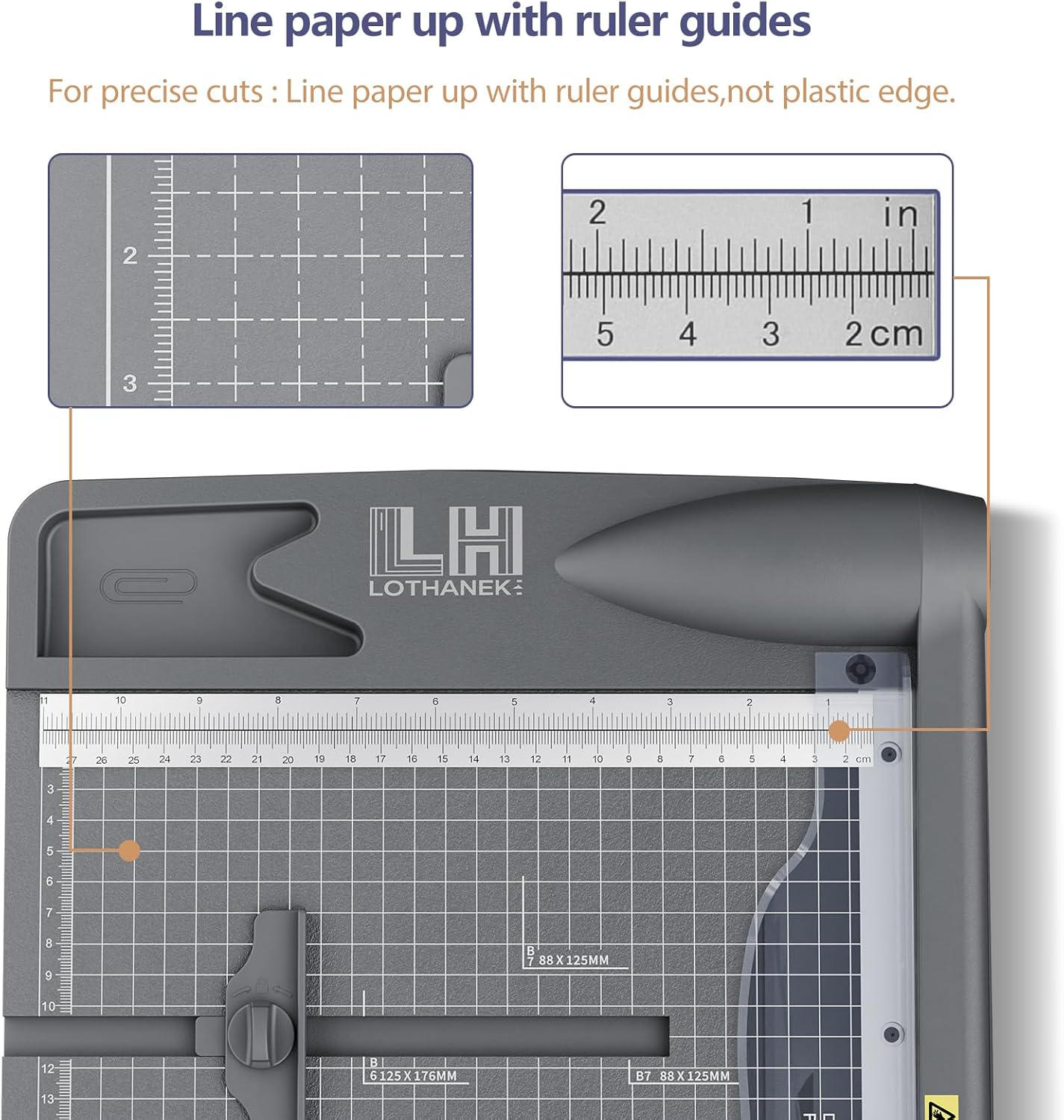 12 Inch Heavy Duty Paper Cutter, Guillotine Paper Cutter & Paper Trimmer, 30 Sheets Capacity Paper Cutting Board for Classroom, Crafting, Cardstock Gray image number 5