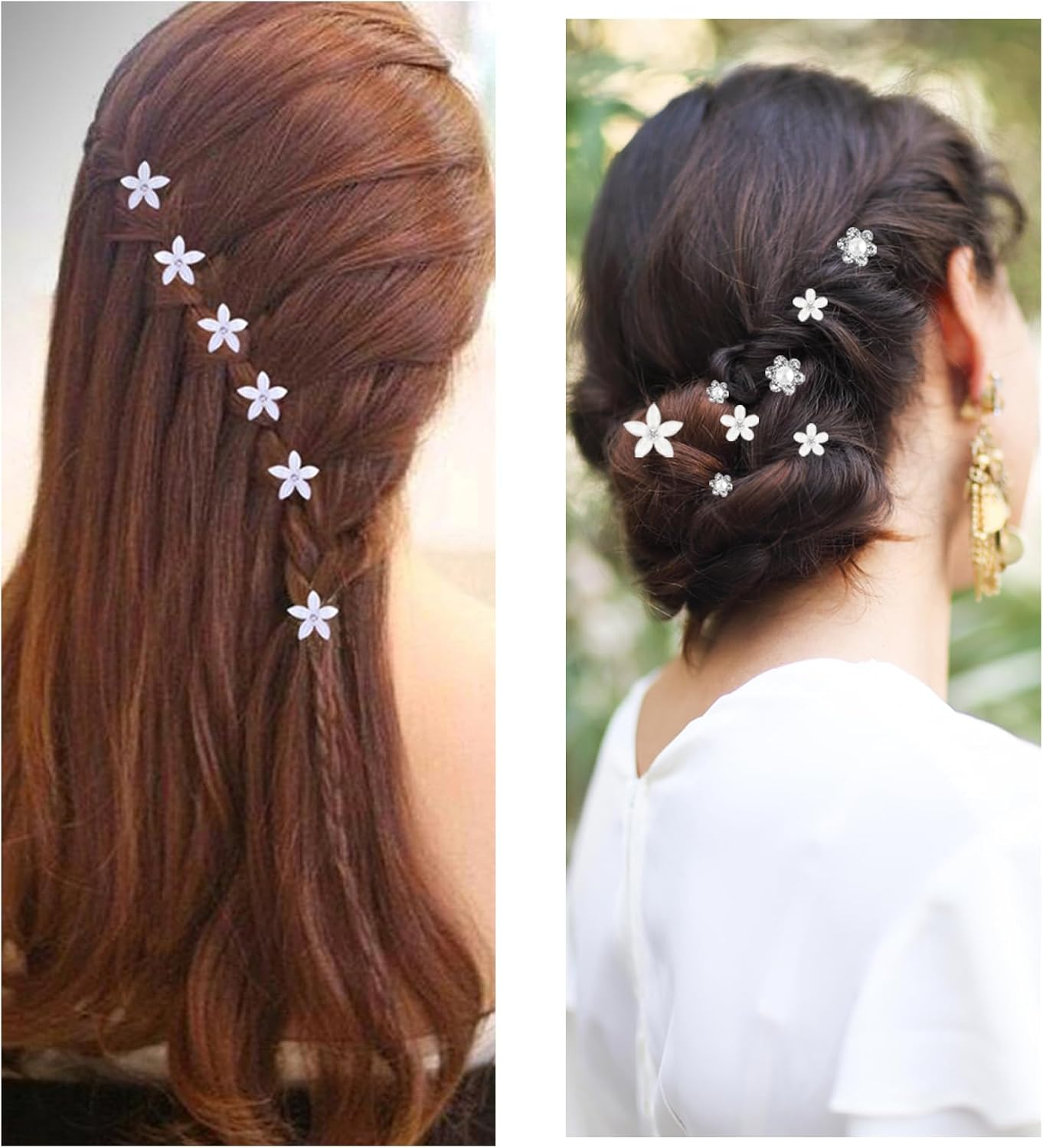 Pearl Hair Pins Wedding - 20 Pieces Bridal Hair Accessories Set with Crystal, U-Shaped Hair Clips for Women Girls - Elegant Rhinestone Wedding Hair Clips for Weddings & Special Occasions