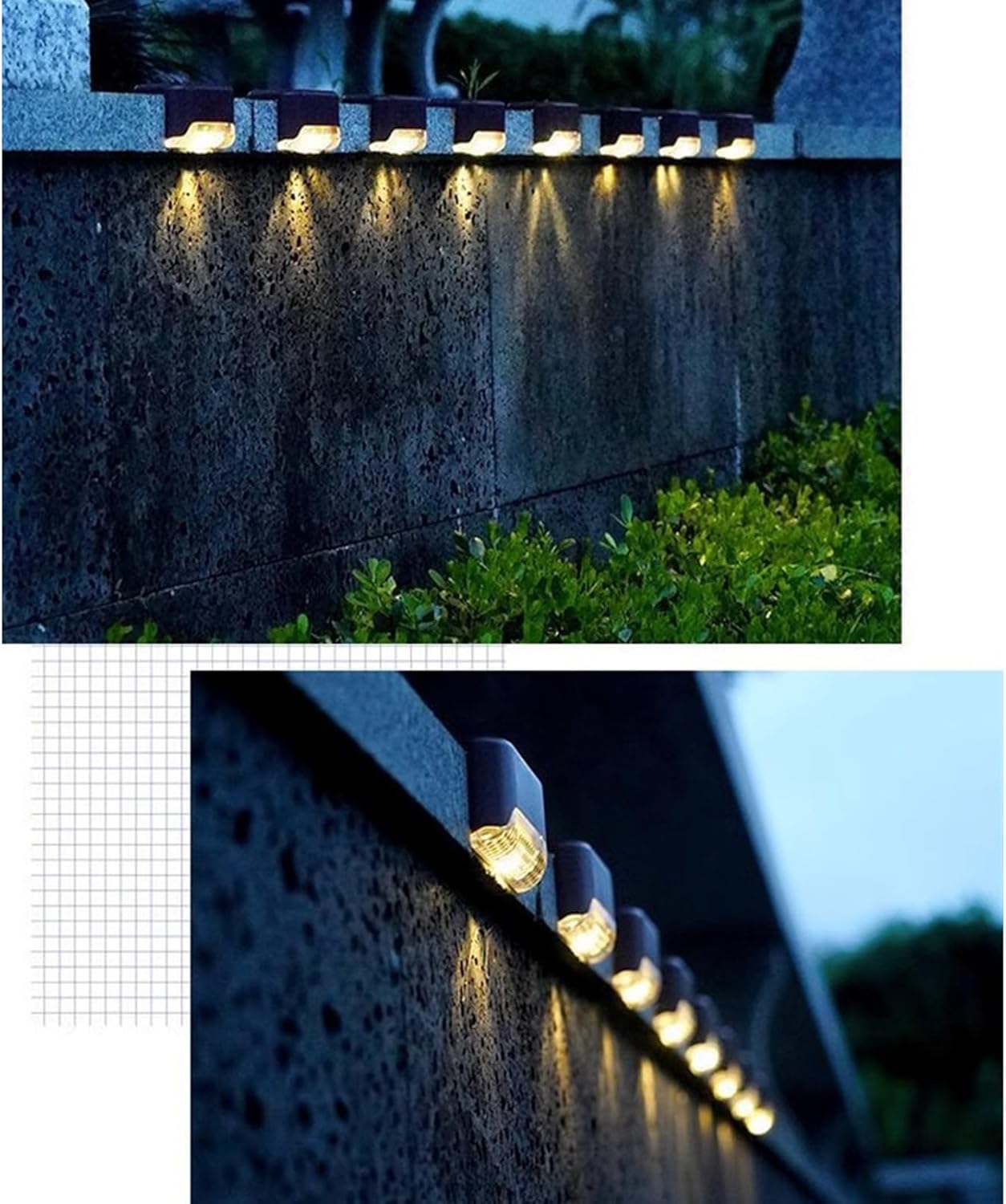 16 Pack Solar Deck Lights Outdoor, Step Lights Waterproof LED Solar Power - Led Solar Light for Outdoor Stairs, Step, Yard, Fence Decor image number 2