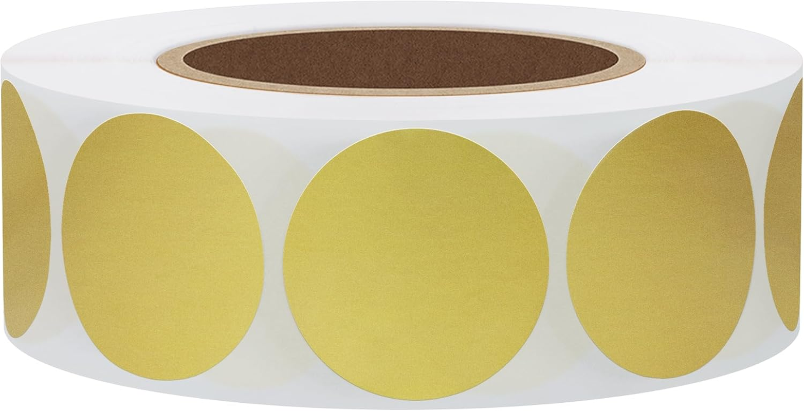 Hybsk Gold Stickers Color Coding Dot Circle Sticker Labels 1 Inch Gold round Stickers 1000 per Roll (Gold) image number 4