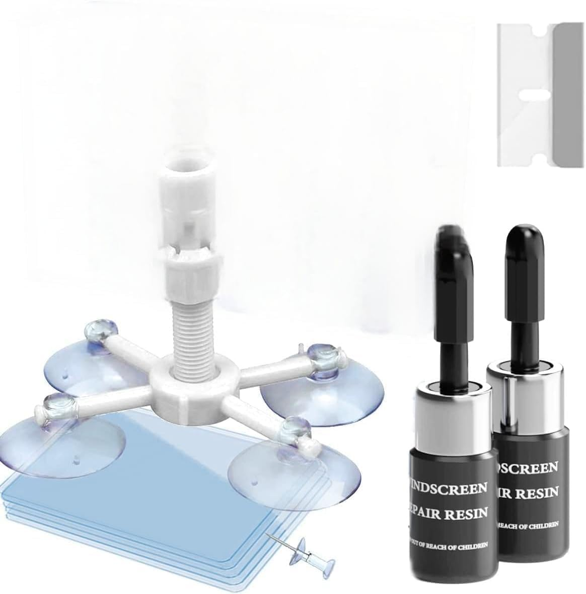 Professional Windshield Repair Kit to Stop Crack Spread & Avoid Costly Replacement - Long-Lasting DIY Fix for Chips and Cracks in Car, Truck Windshield Glass - Blue