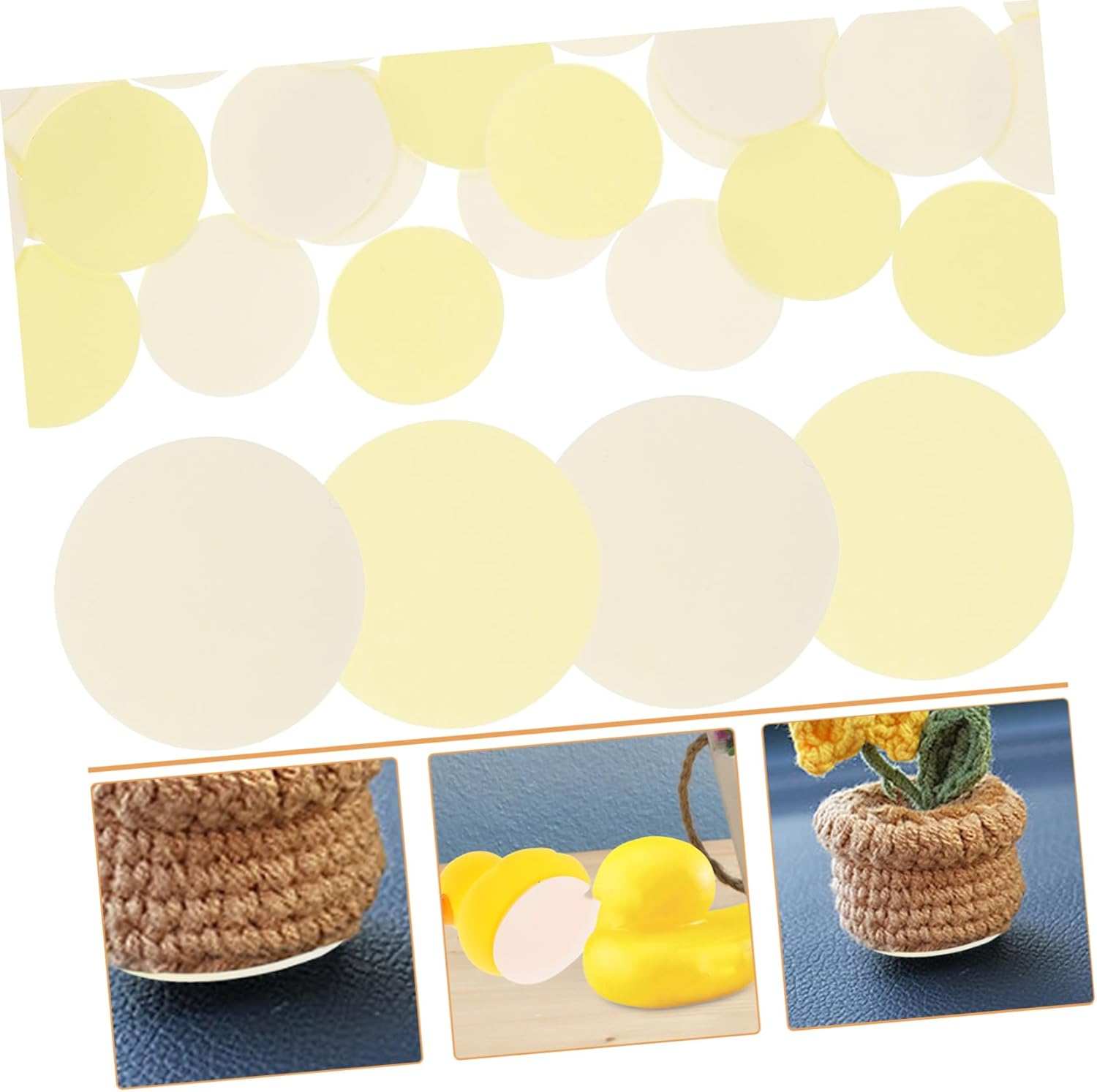 STOBOK 24Pcs Double Sided Adhesive Pads for Little Yellow Base Film round Self Adhesive Double Sided Mounting Sticker Tape image number 3