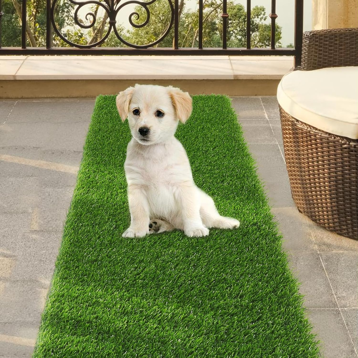 Bsmathom Artificial Grass Turf, 2X10Ft Synthetic Lawn for Indoor Outdoor, Fake Grass Turf for Balcony Garden Lawn Landscape