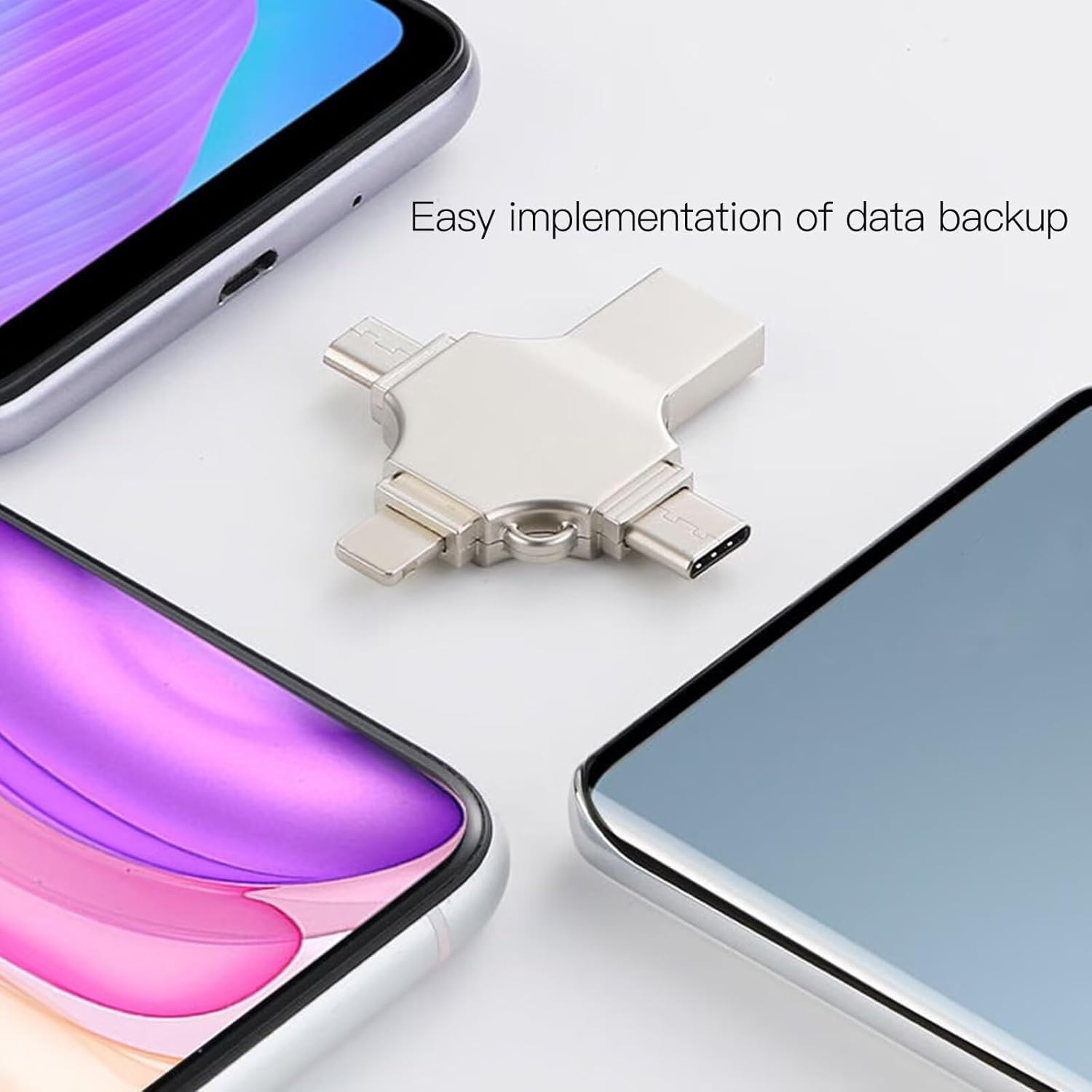 Weistiy 64GB 4-In-1 Port USB 3.0 Flash Drive Memory Stick for I-Pad Samsung for I-Phone5/6 for I-Phone7/8/X Android, for Ios, for I-Phone, Laptop, PC image number 4