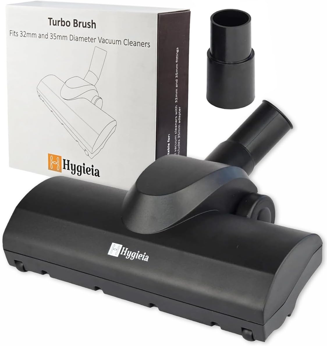 Hygieia Whirlwind Universal Turbo Brush for 32Mm & 35Mm Rod Vacuum Cleaners - Powerful Air Driven Carpet & Hard Floor Attachment - Compatible with Hoover, Miele, Electrolux, LG, and More image number 3