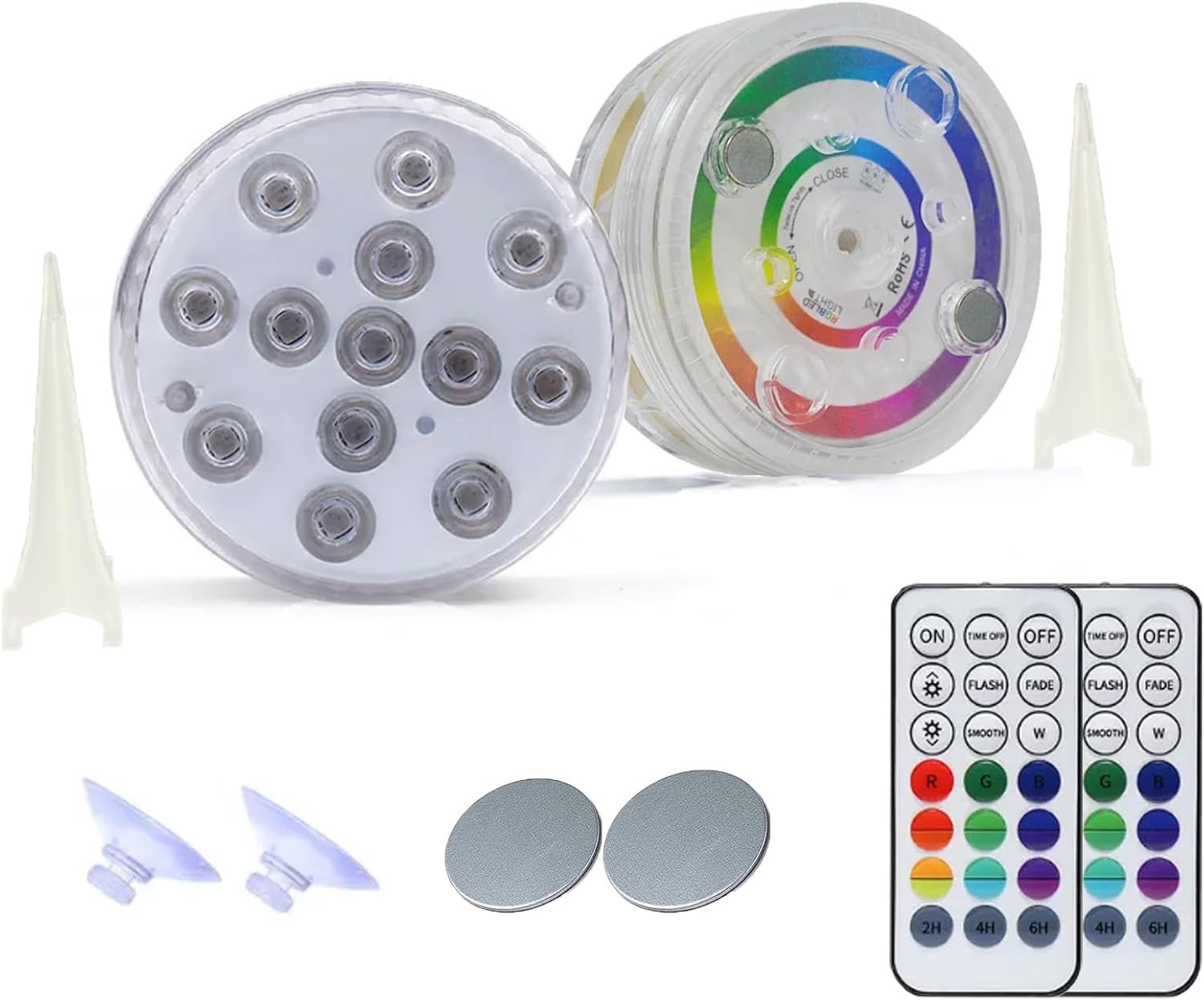 2Pcs Magnetic Suction Cup Diving Lamp,Submersible LED Lights,16 Colors Hot Tub Lights，Waterproof Pond Lights,For Aquarium, Bathtub, Pool or Spa image number 5