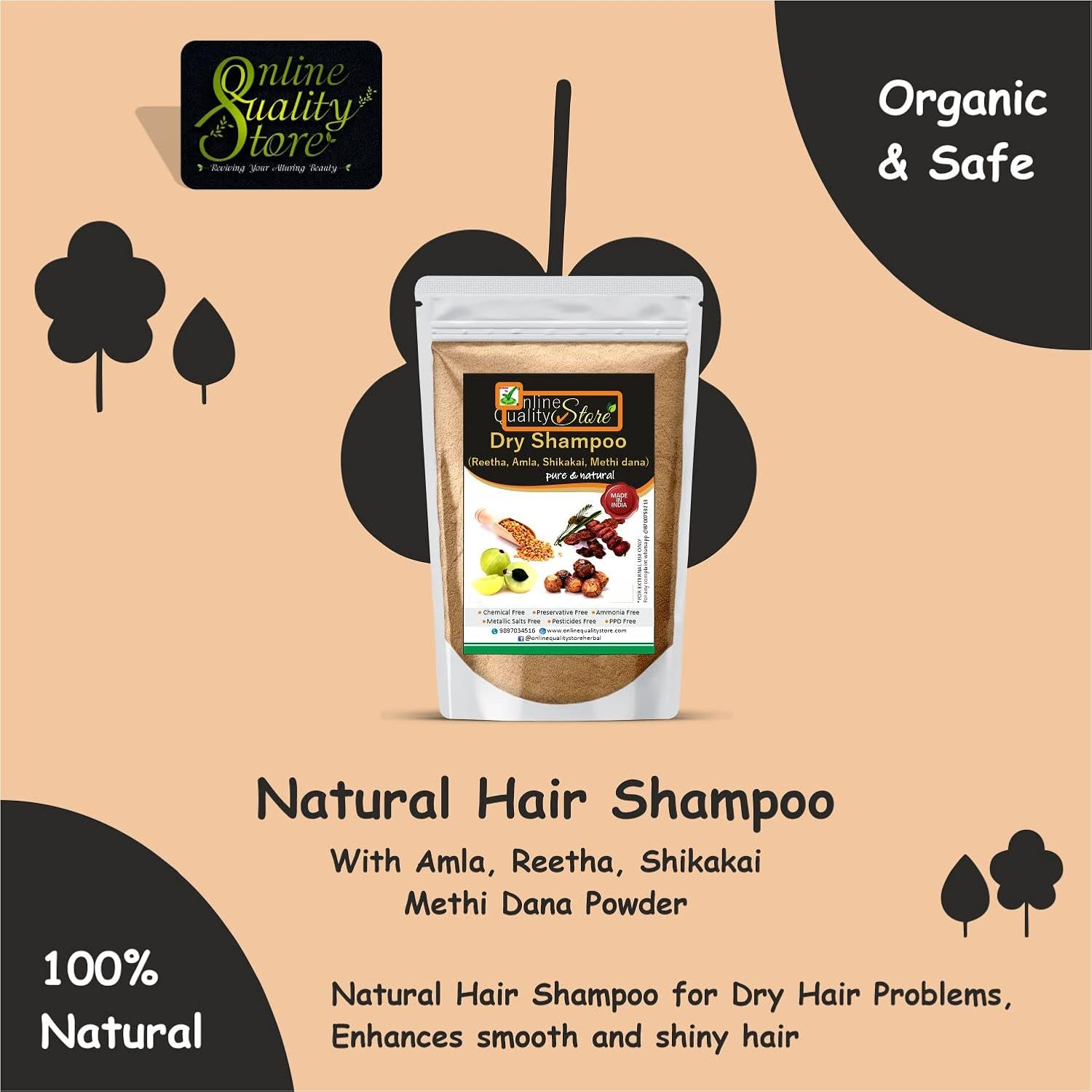 Online Quality Store Hair Shampoo Powdered Form,900G image number 6