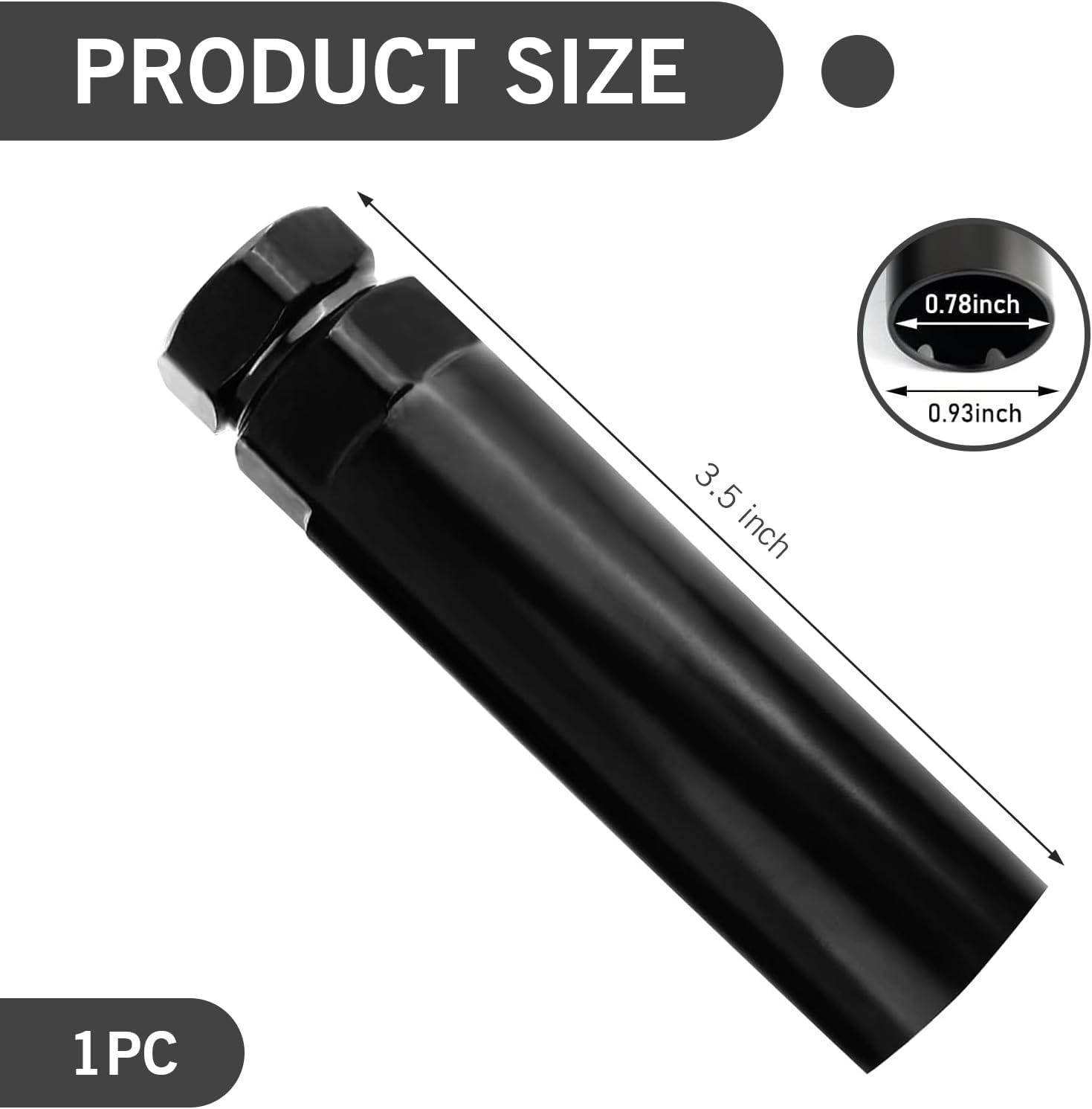 Zikefest Large 6 Spline Lug Nut Socket, Fuel Rim Lug Nut Lock Removal, Wheel Lock Key Replacement for Aftermarket 6 Spline Lug Nut, for 21 Mm (13/16 Inch) & 22 Mm (7/8 Inch) Hex Socket Wrench image number 2