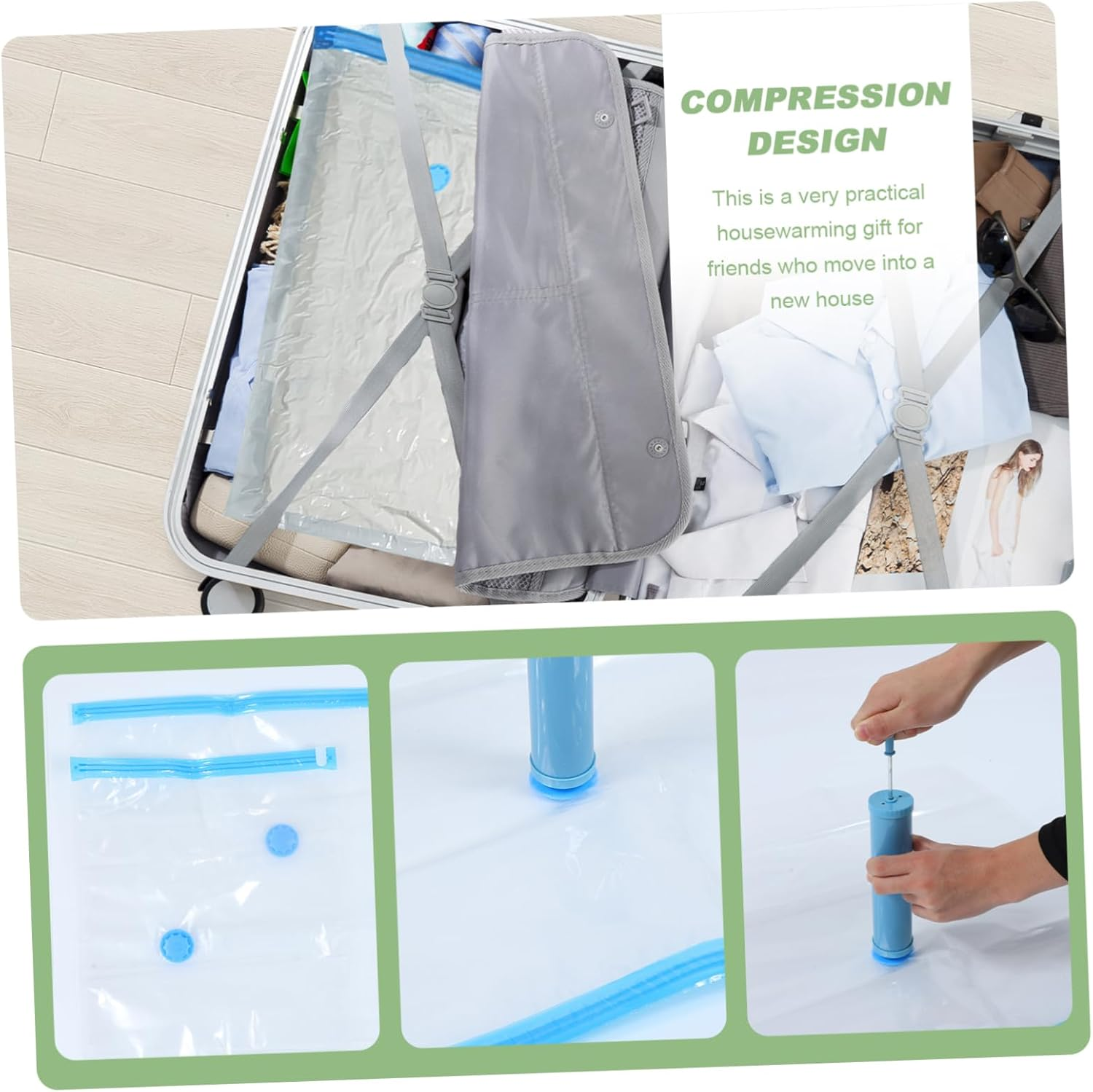 VILLFUL Garment Bags for Travel of Vacuum Storage Bags Space Saving Easy to Use