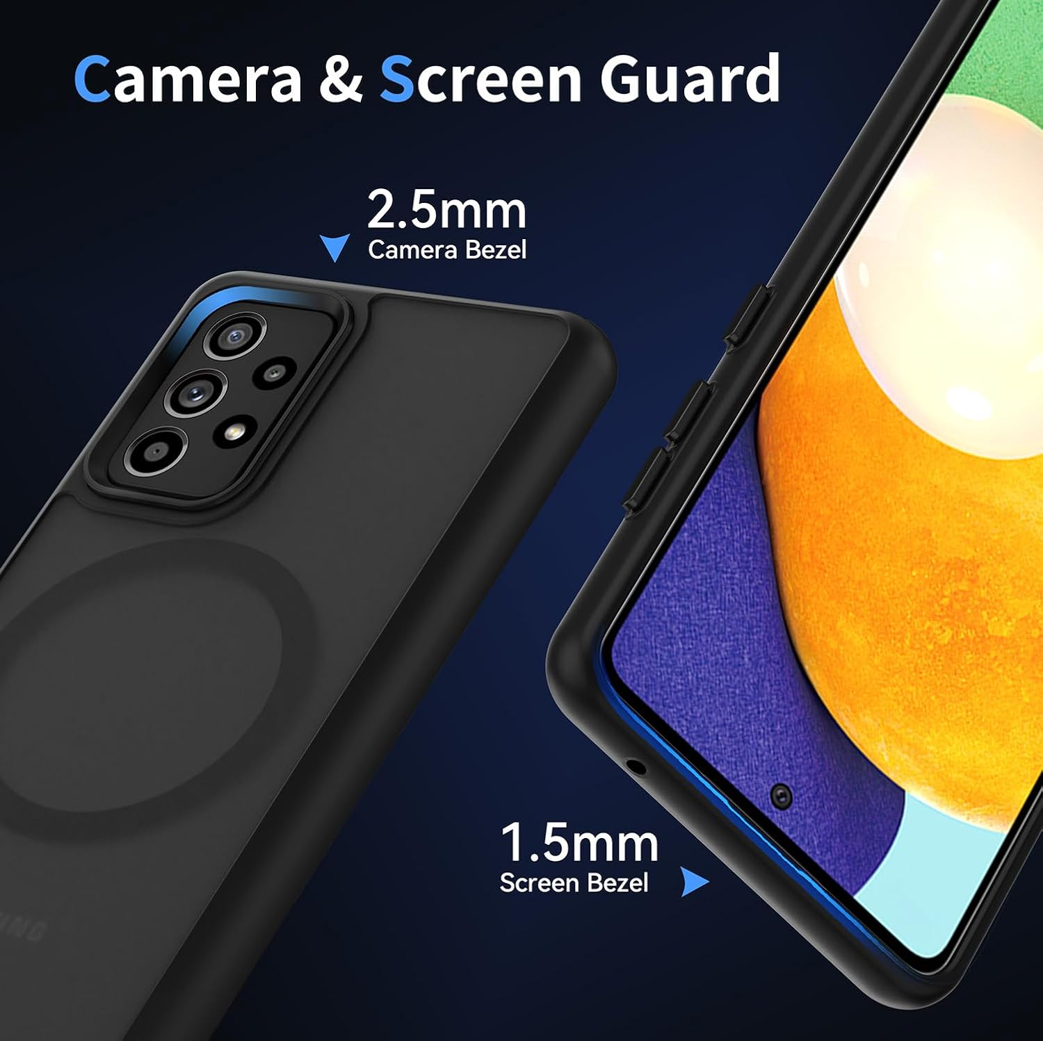 AOMYKE Magnetic Case for Samsung Galaxy A52 / A52S 5G Mobile Phone Case for Samsung Galaxy A52 / A52S 5G Compatible with Magsafe Translucent Matte Anti-Fingerprint PC Back + TPU Bumper - Black image number 2