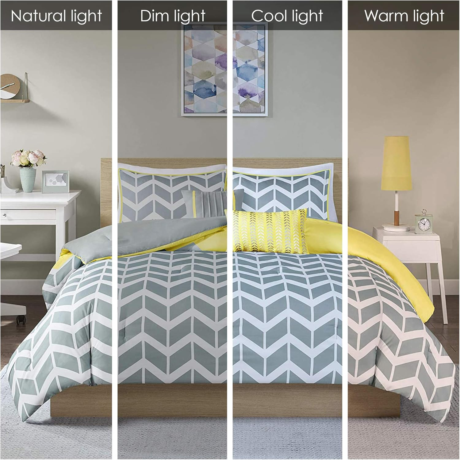 Intelligent Design Nadia Duvet Cover Set, King/California King, Yellow image number 1
