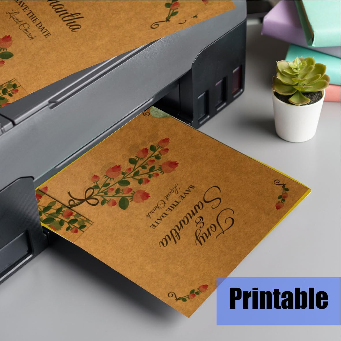 100 Pack Blank Cards with Envelopes 5X7 Inch, Bulk Kraft Paper Greeting Cards for DIY Card Making, Wedding, Birthday, All Occasions image number 5