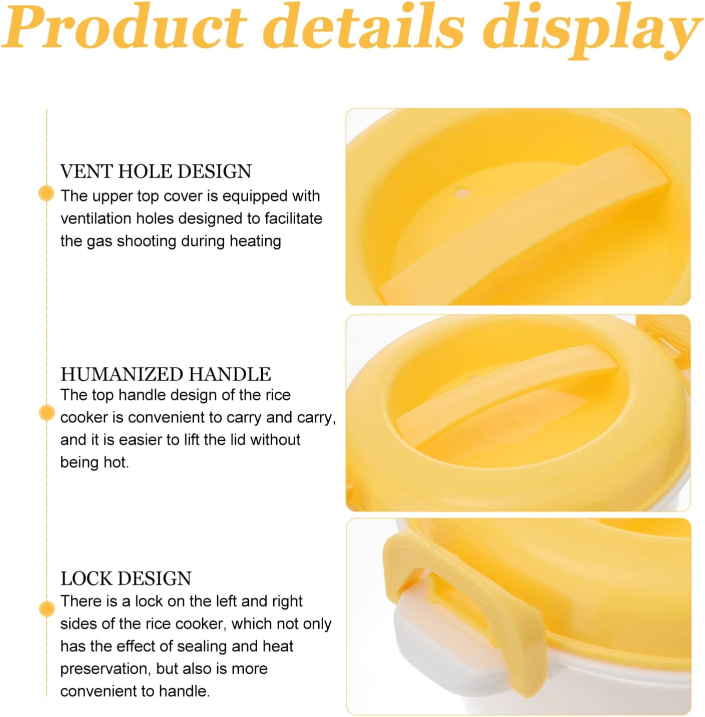 SHERCHPRY Microwave Rice Cooker Mug Food Pot Small Fish Vegetable Veggie Steaming Bowl Food Cooking Container Pasta Noodle Cookware for Meal Prep Cooker Random Color L image number 5