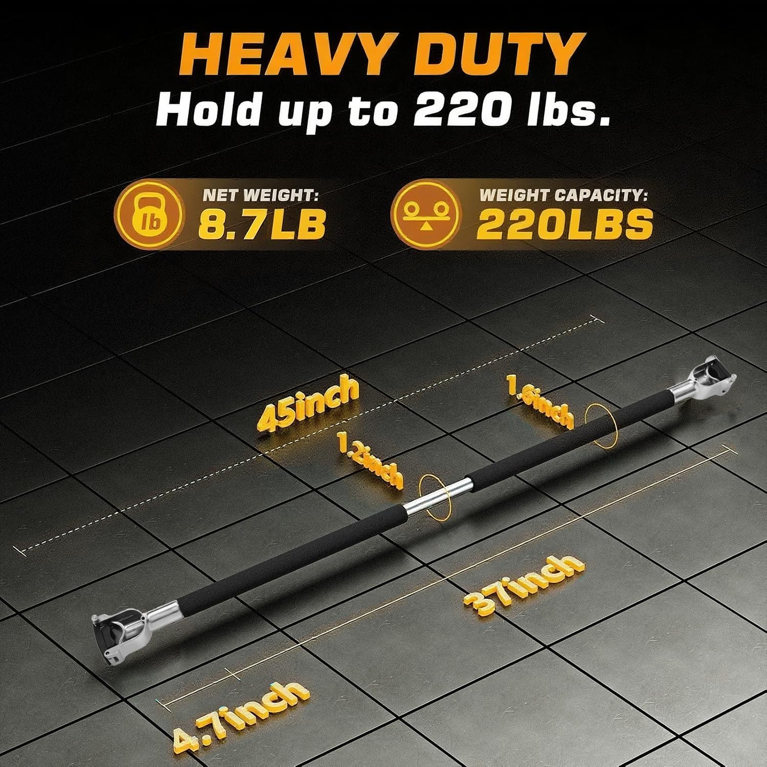 MARCHMARS Dumbbell Barbell Converter Bar Set, Adjustable Dumbbell Converter for Home Gym, Compatible with Most Dumbbells Including Bowflex, All-Steel Bar, Supports up to 220 Lbs for Weight Lifting image number 2