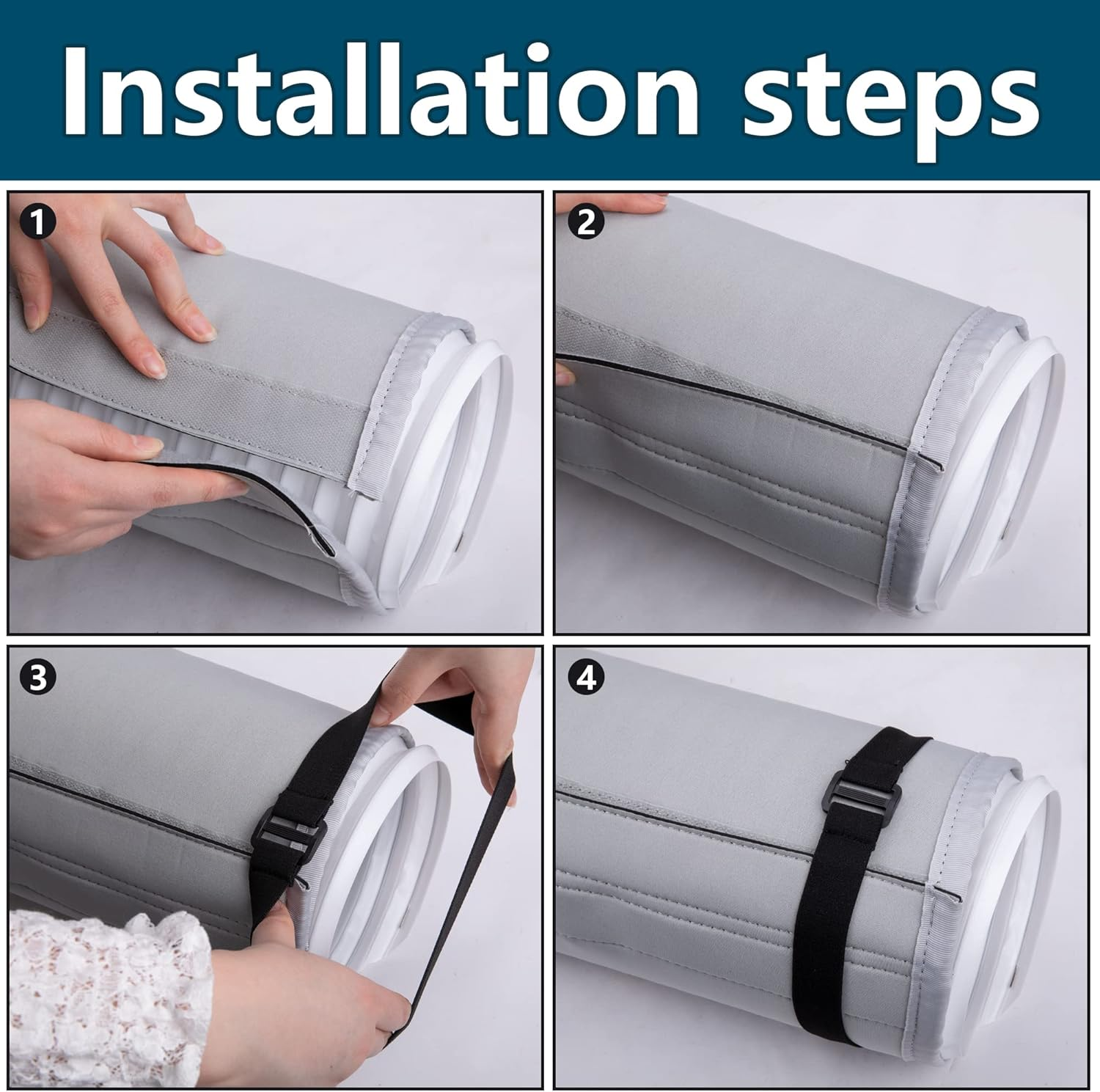 Air Conditioner Hose Cover Wrap - AC Hose Duct Vent Cover Sleeve Insulated Cover for Portable AC for 5" & 5.9" Diameter Exhaust Hoses Tube image number 4