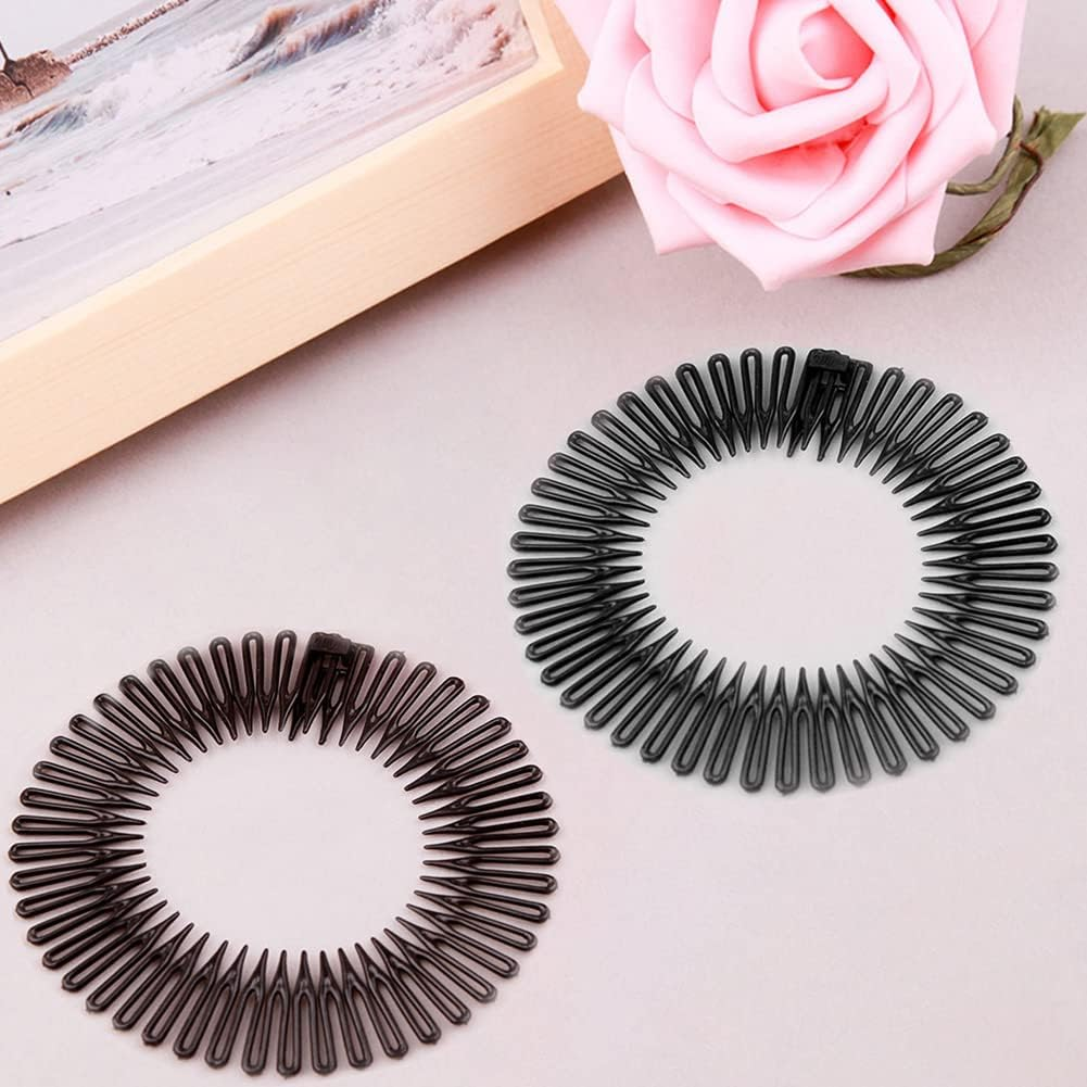 Flexible Comb, Stretch Hair Comb Headband, Stretch Hair Comb, Stretch Hair Comb Headband, Hair Band Holder, Stretch Hair Comb Tooth Headband, Plastic Zigzag Headband Stretch (6 Pieces) image number 1