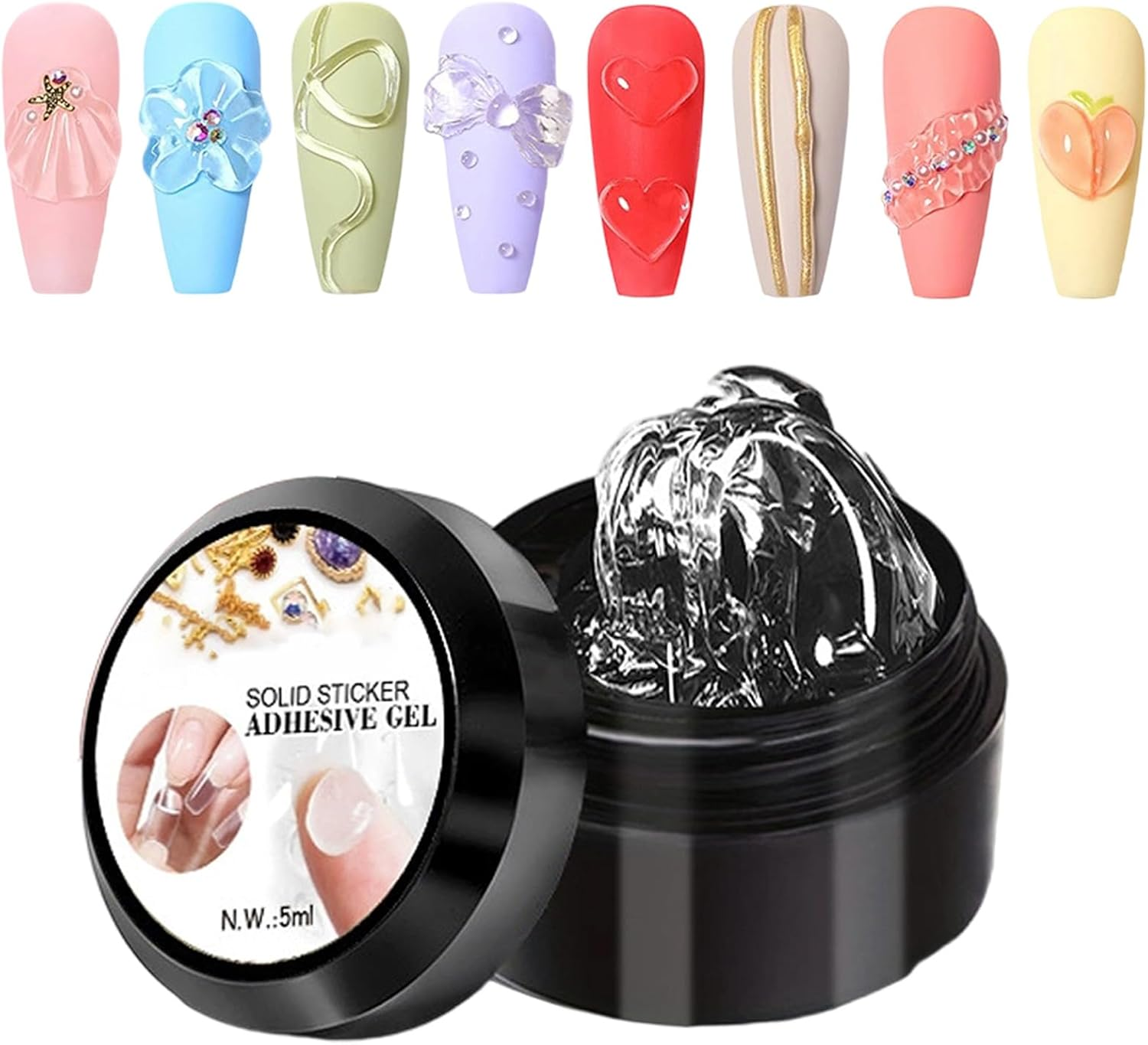 3D Sculpting Gel - Extension Tips Sculpting Glue,French Tip Styling Gel | for Rhinestone Flower Charm Stamping Salon Home Manicure Toe French Tips image number 2