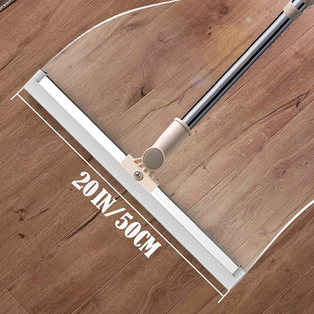 Floor Squeegee 20 Inch Silicone Long Handle of 65" for Window Cleaning Shower Squeegee Scrubber Combi with Pole Extendable Telescopic Adjustable Stainless Glass Squeegee Bathroom Shower image number 2