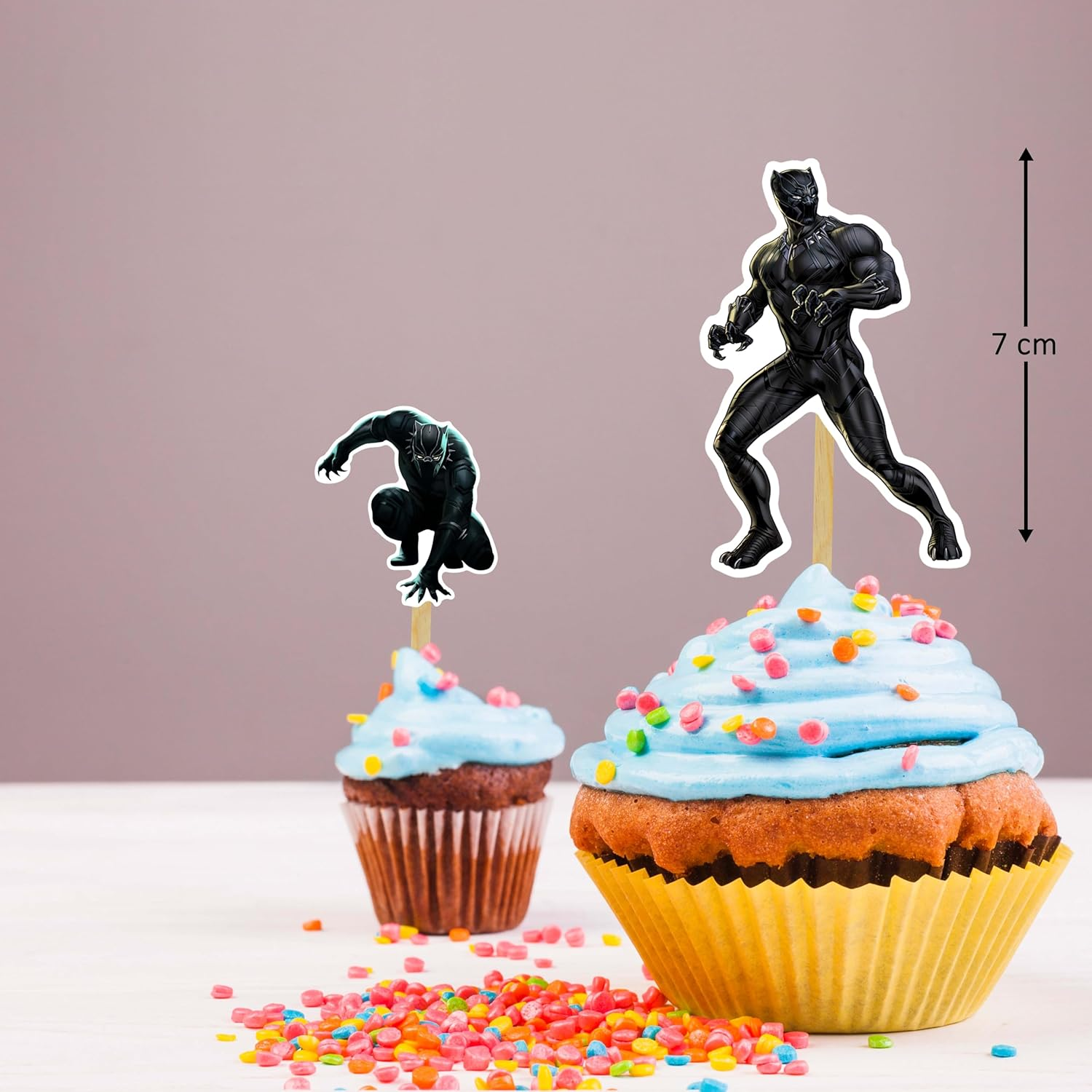Blck Pnter Cupcake Toppers &ndash; Inspired by Panther Power and Tribal Themes for Action-Packed Birthdays, Hero Parties, and Epic Dessert Displays. image number 5