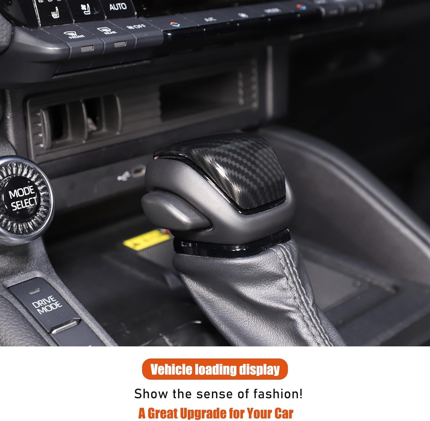 Gear Shift Knob Cover Trim Compatible with Toyota Land Cruiser Prado 250 2024-2025 Accessories | ABS Shifter Head anti Scratch Protector | 1PC Set (Carbon Fiber Pattern)