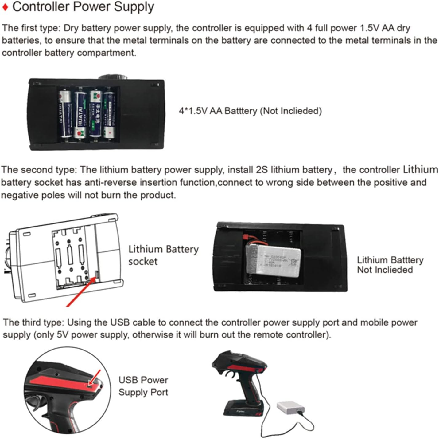 DUMBORC X6 2.4Ghz 6-Channel Remote Control Transmitter with P6F Receiver, Low Power Alarm and Runaway Protection, Radio Controller for Remote Control Car/Boat/Tank Mixed Mode image number 3
