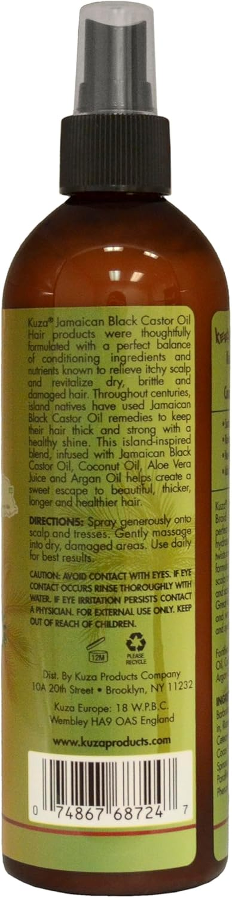 KUZA NATURALS JAMAICAN BLACK CASTOR OIL CONDITIONING BRAID SPRAY 354ML image number 4
