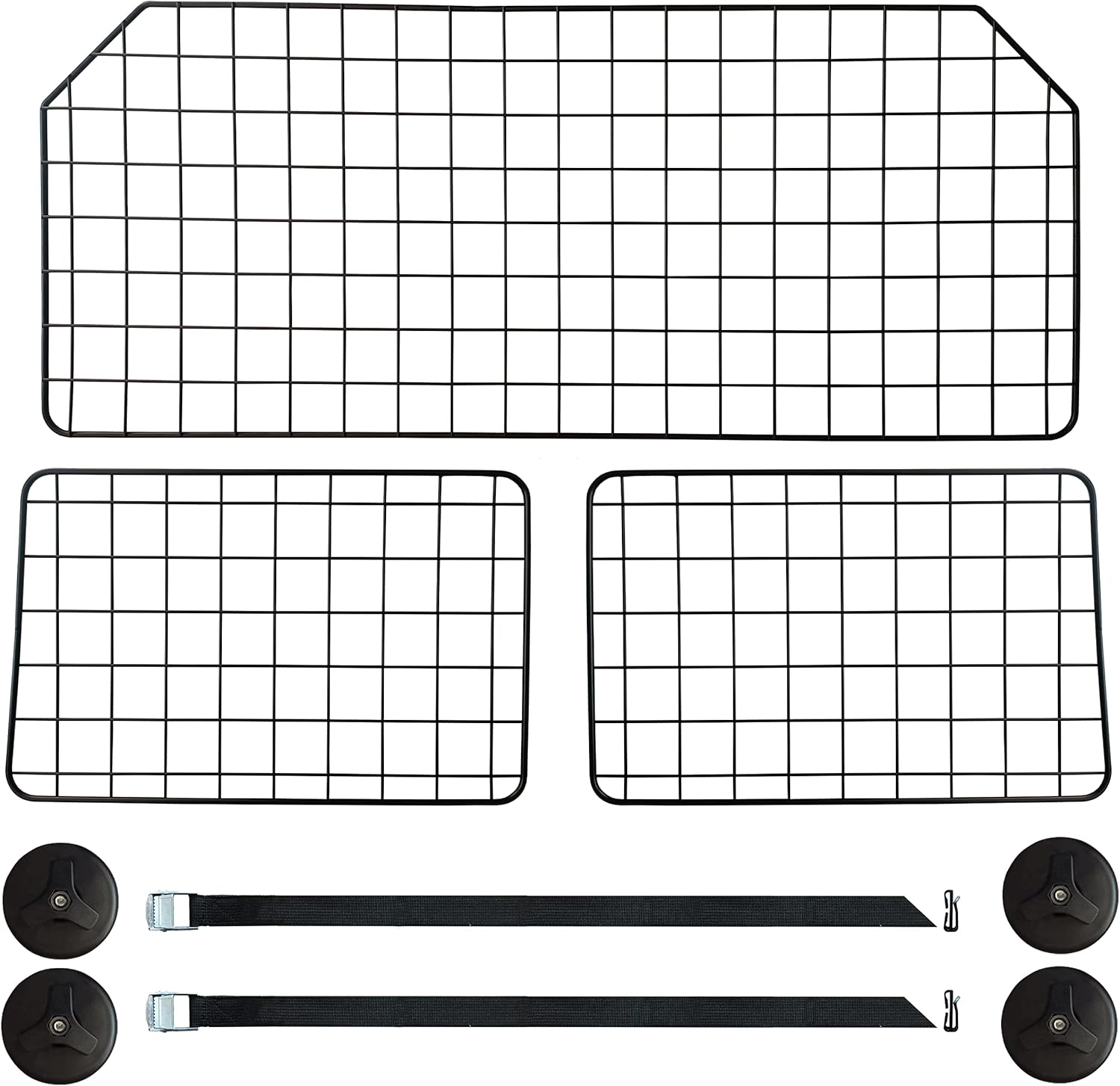 NOAMOO 38-66.5 Inches Dog Car Barrier for Suvs, Van, Vehicles, Adjustable Large Pet Barriers, Universal Fit Heavy-Duty Wire Mesh Dog Guard, Pet Divider Gate for Truck Cargo Area, Safety Car Divider image number 2