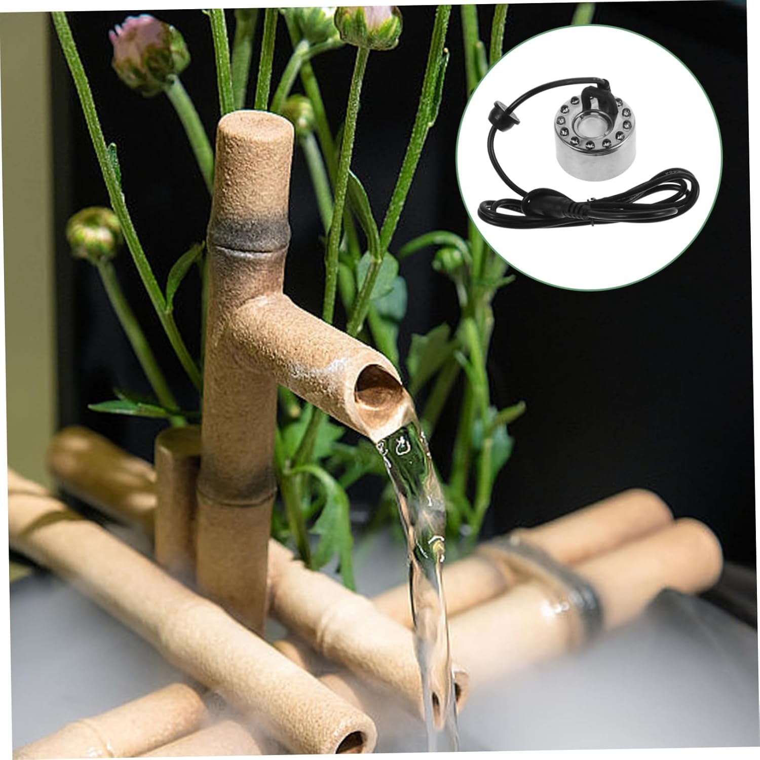 Yardwe Halloween Mister 12 Led Mister Water Fountain Fish Decoration Pond Humidifier Air Humidifier image number 6