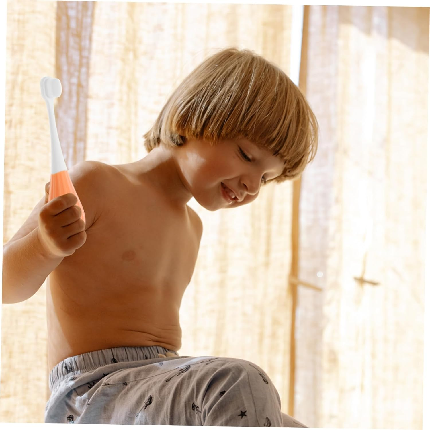 FOMIYES Toddler Toothbrush Kids Soft Bristles Extra Fine Manual Toothbrush for 2-5 Years Old with Food-Grade Safe Material Orange for Baby Oral Care image number 3