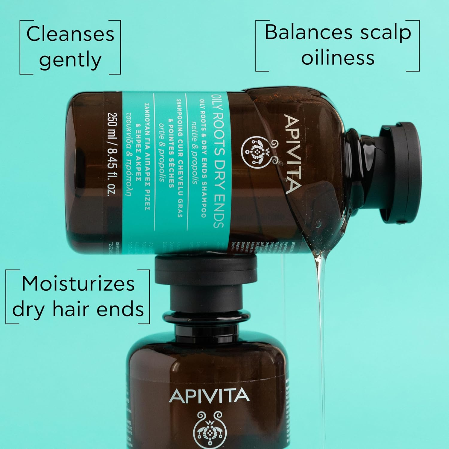 Apivita Oily Roots & Dry Ends Shampoo with Nettle & Propolis 250Ml/8.45Oz