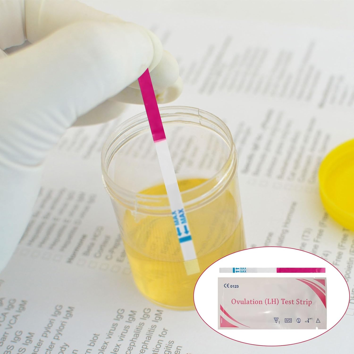 50Pcs Pregnancy Test, Early Detection for Women Ovulation Test Strips Kit, 2.5Mm Accurate and Sensitive Ovulation Test Strips, for Home Self-Examination