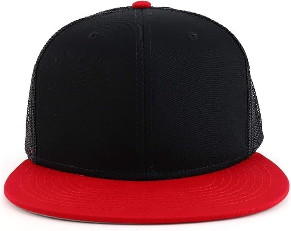 Flatbill Mesh Snapback Cap Flat Hat Outdoor Sunscreen Cap Breathable Back Net Baseball Cap image number 1