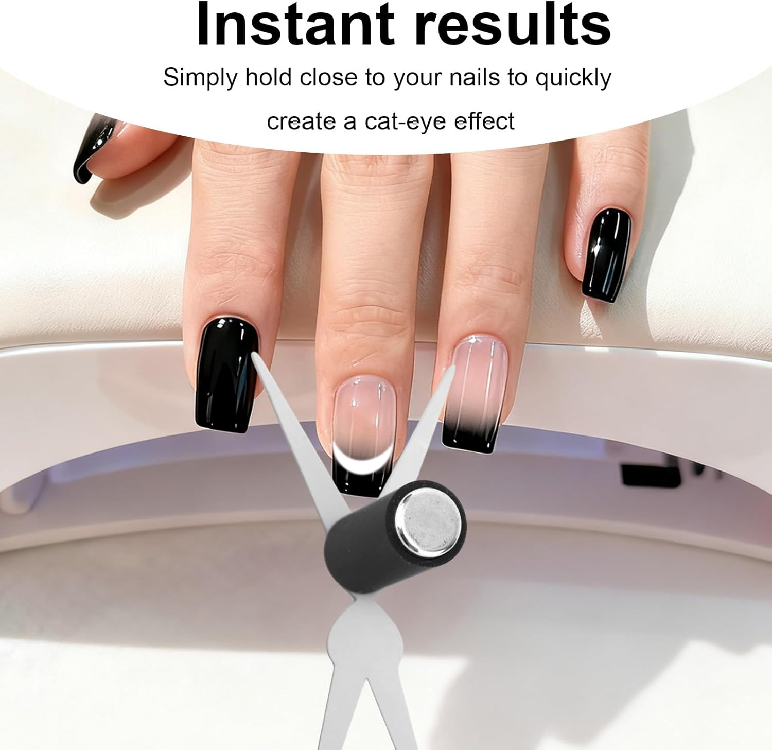 Cat Eye Nail Magnet Tool Set, Magnetic Pen with Scissor & Rabbit Shapes for Cat Eye Gel Polish Home Salon Studio Nail Design image number 2