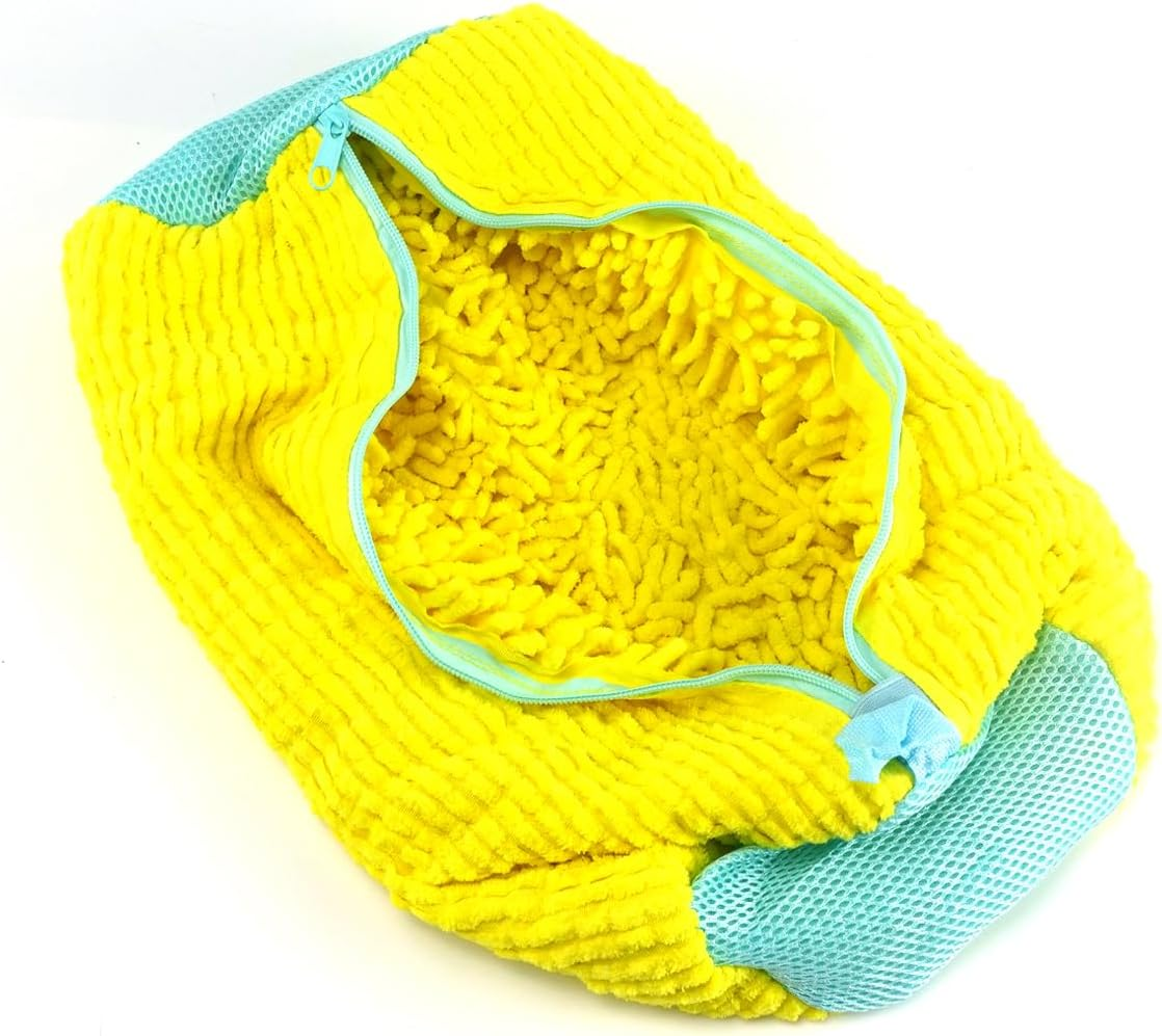 QUMOX Shoe Laundry Bag for Washing Machine and Dryer, Durable Reusable Shoe Washing Bag with Plush Zipper Cover, Ideal for Sneakers, Gym Shoes, Tennis Shoes, Delicates, and Slippers, Yellow 2-Pack - Blue image number 5